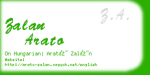 zalan arato business card